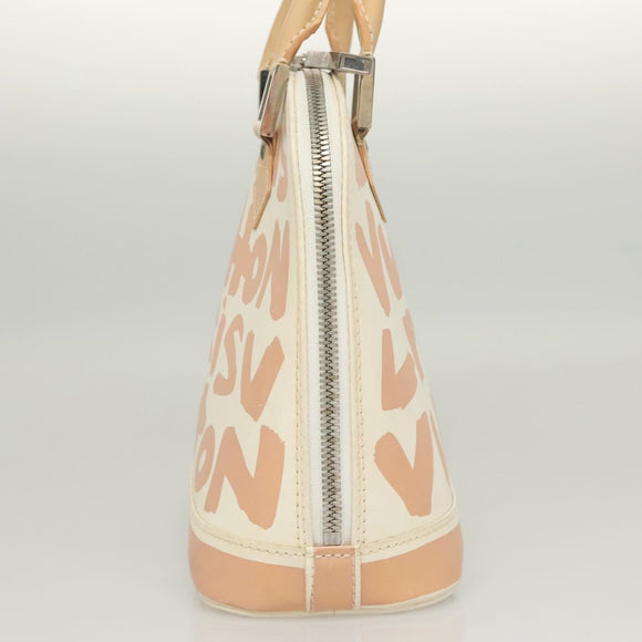 LOUIS VUITTON Monogram Graffiti Alma MM Hand Bag White M92180 LV Auth 115620