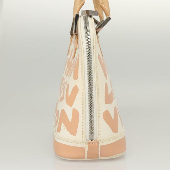 LOUIS VUITTON Monogram Graffiti Alma MM Hand Bag White M92180 LV Auth 115620