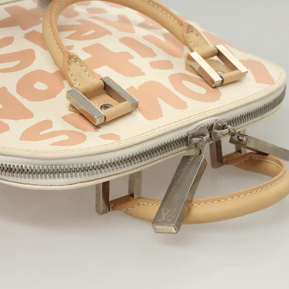LOUIS VUITTON Monogram Graffiti Alma MM Hand Bag White M92180 LV Auth 115620