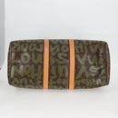 LOUIS VUITTON Monogram Graffiti Keepall 50 Boston Bag Khaki M92196 Auth 115621SAM-5