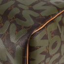 LOUIS VUITTON Monogram Graffiti Keepall 50 Boston Bag Khaki M92196 Auth 115621AM-17
