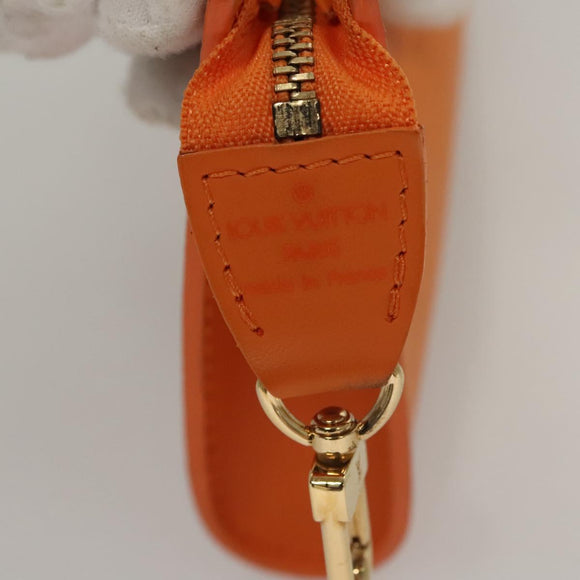 LOUIS VUITTON Epi Pouch Orange Mandarin LV Auth 115631