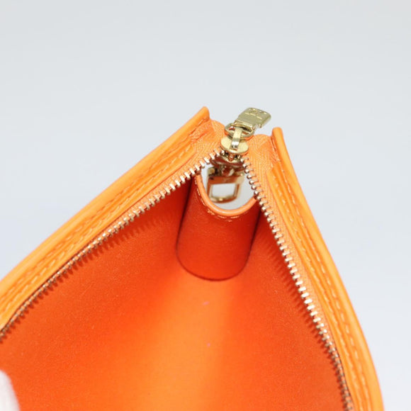 LOUIS VUITTON Epi Pouch Orange Mandarin LV Auth 115631