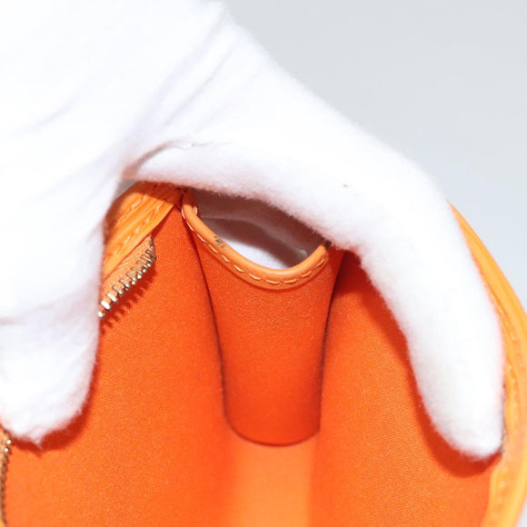 LOUIS VUITTON Epi Pouch Orange Mandarin LV Auth 115631