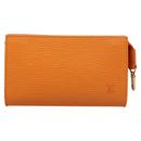 LOUIS VUITTON Epi Pouch Orange Mandarin LV Auth 115631-13