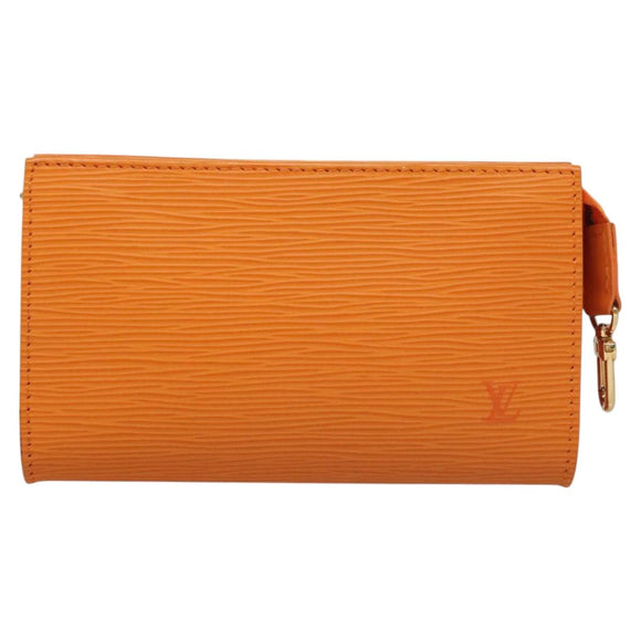 LOUIS VUITTON Epi Pouch Orange Mandarin LV Auth 115631