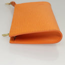 LOUIS VUITTON Epi Pouch Orange Mandarin LV Auth 115631-3