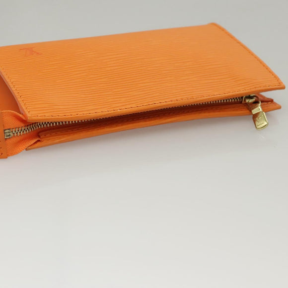 LOUIS VUITTON Epi Pouch Orange Mandarin LV Auth 115631