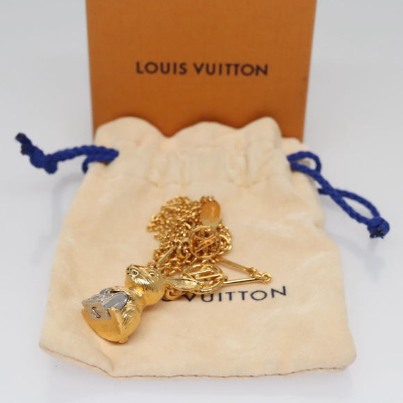 LOUIS VUITTON Collier LV Necklace metal Gold M00928 LV Auth 115662