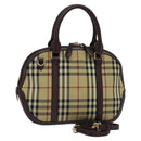 BURBERRY Nova Check Hand Bag Canvas 2way Beige Auth 115677-1