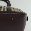BURBERRY Nova Check Hand Bag Canvas 2way Beige Auth 115677-14