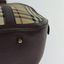 BURBERRY Nova Check Hand Bag Canvas 2way Beige Auth 115677-16