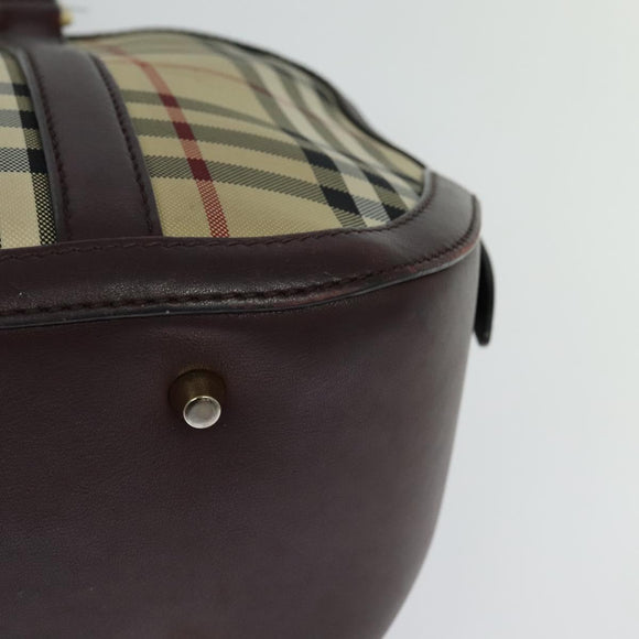 BURBERRY Nova Check Hand Bag Canvas 2way Beige Auth 115677