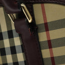 BURBERRY Nova Check Hand Bag Canvas 2way Beige Auth 115677-10