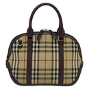 BURBERRY Nova Check Hand Bag Canvas 2way Beige Auth 115677-13