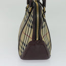 BURBERRY Nova Check Hand Bag Canvas 2way Beige Auth 115677-3