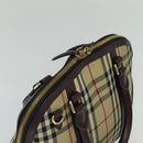 BURBERRY Nova Check Hand Bag Canvas 2way Beige Auth 115677-6