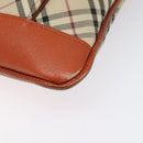 BURBERRY Nova Check Shoulder Bag Canvas Beige Auth 115678-9