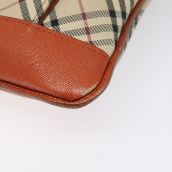 BURBERRY Nova Check Shoulder Bag Canvas Beige Auth 115678