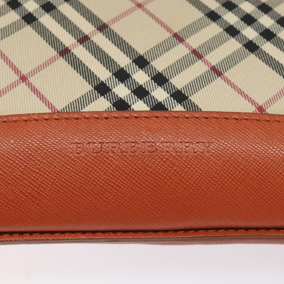 BURBERRY Nova Check Shoulder Bag Canvas Beige Auth 115678
