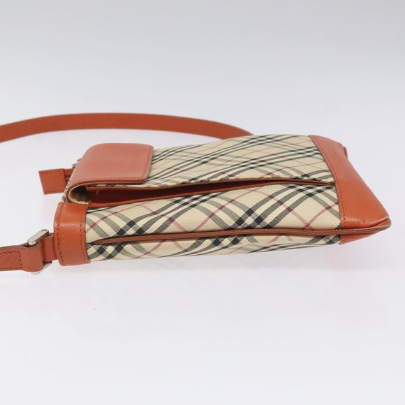 BURBERRY Nova Check Shoulder Bag Canvas Beige Auth 115678
