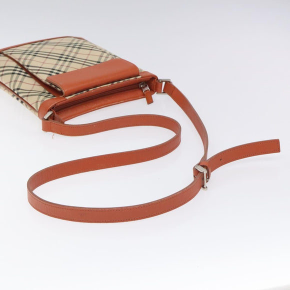 BURBERRY Nova Check Shoulder Bag Canvas Beige Auth 115678