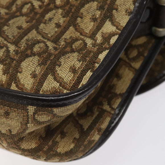 Christian Dior Trotter Canvas Shoulder Bag Brown Auth 115708