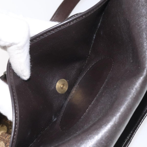 Christian Dior Trotter Canvas Shoulder Bag Brown Auth 115708