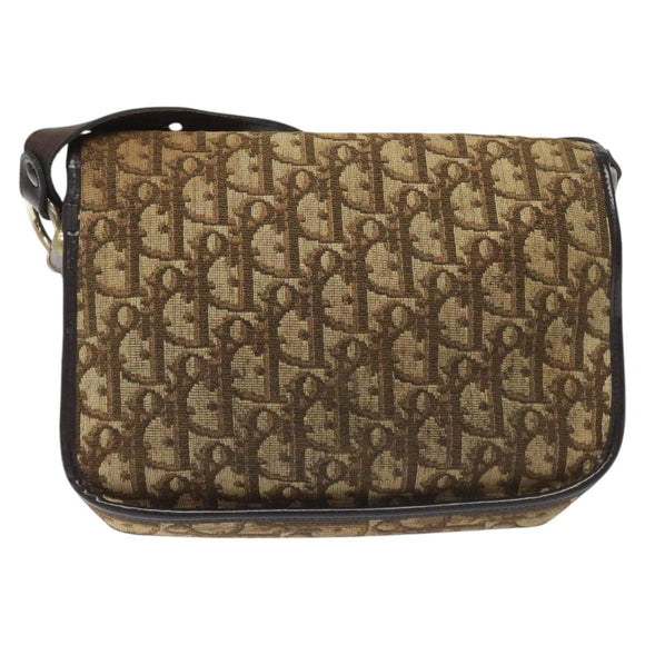 Christian Dior Trotter Canvas Shoulder Bag Brown Auth 115708