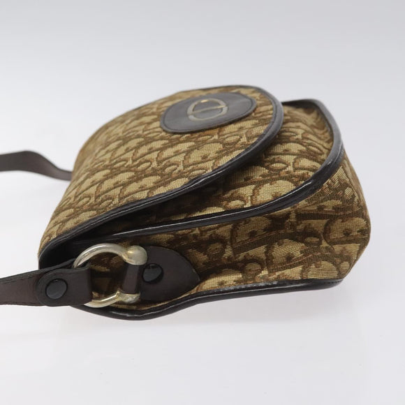 Christian Dior Trotter Canvas Shoulder Bag Brown Auth 115708