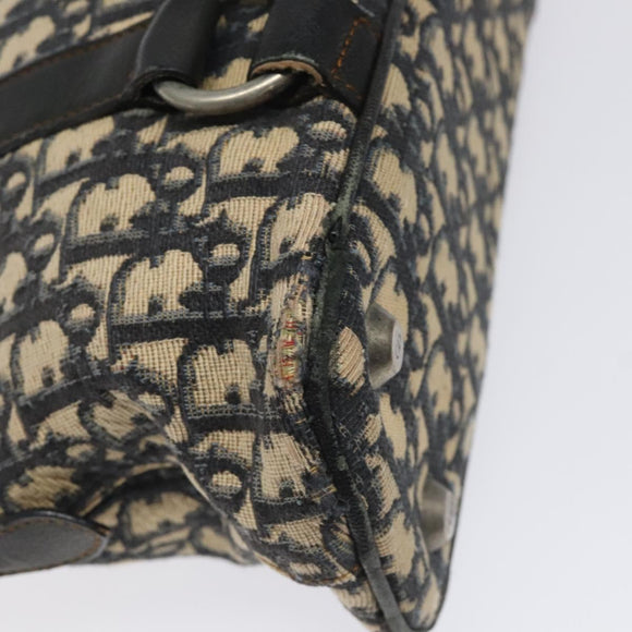 Christian Dior Trotter Canvas Hand Bag Navy Auth 115712