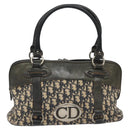 Christian Dior Trotter Canvas Hand Bag Navy Auth 115712-13