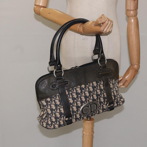 Christian Dior Trotter Canvas Hand Bag Navy Auth 115712