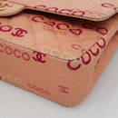 CHANEL Matelasse COCO Icon Chain Shoulder Bag Canvas Pink CC Auth 115714-9
