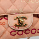 CHANEL Matelasse COCO Icon Chain Shoulder Bag Canvas Pink CC Auth 115714-17