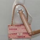 CHANEL Matelasse COCO Icon Chain Shoulder Bag Canvas Pink CC Auth 115714-24