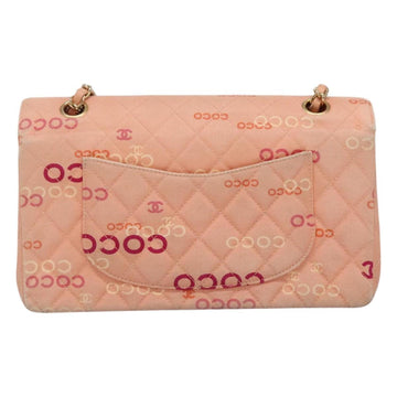 CHANEL Matelasse COCO Icon Chain Shoulder Bag Canvas Pink CC Auth 115714 - 0