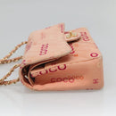 CHANEL Matelasse COCO Icon Chain Shoulder Bag Canvas Pink CC Auth 115714-4