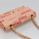 CHANEL Matelasse COCO Icon Chain Shoulder Bag Canvas Pink CC Auth 115714-6