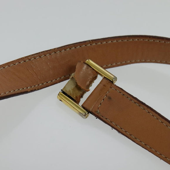 CELINE Macadam Canvas Shoulder Bag PVC Leather Brown Auth 115727