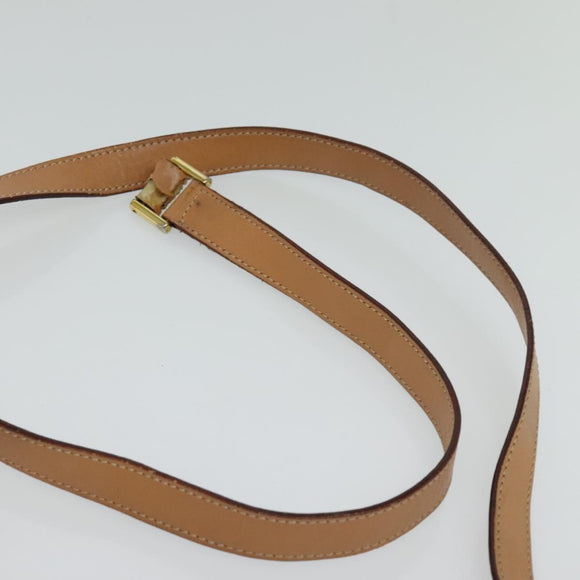 CELINE Macadam Canvas Shoulder Bag PVC Leather Brown Auth 115727