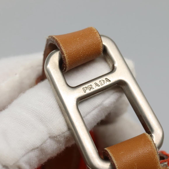 PRADA Shoulder Bag Nylon Orange Auth 115729