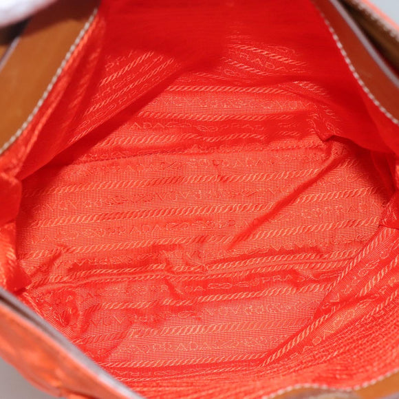 PRADA Shoulder Bag Nylon Orange Auth 115729