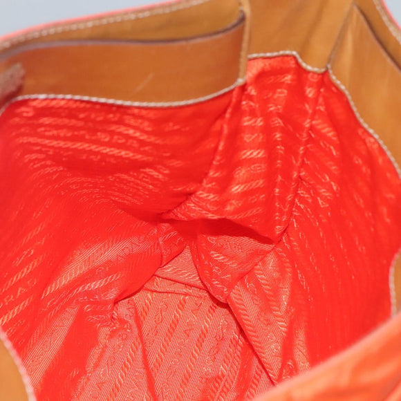 PRADA Shoulder Bag Nylon Orange Auth 115729