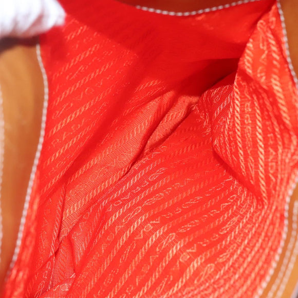 PRADA Shoulder Bag Nylon Orange Auth 115729