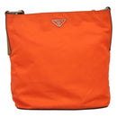 PRADA Shoulder Bag Nylon Orange Auth 115729-13