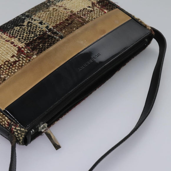 BURBERRY Nova Check Shoulder Bag Canvas Beige Auth 115735