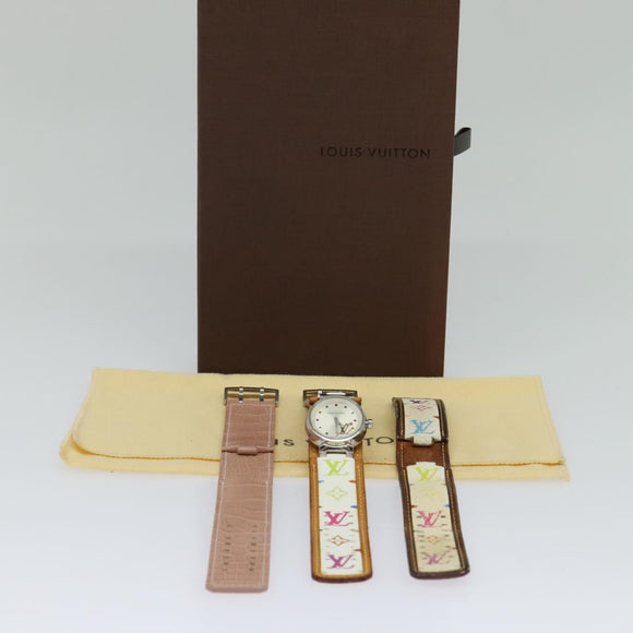 LOUIS VUITTON Monogram Multicolor Watches 109/500 White LV Auth 115748A