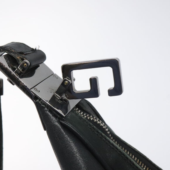 GUCCI Shoulder Bag Leather Black Silver 001 3315 Auth 115752