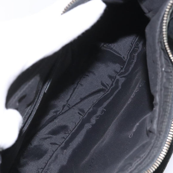 GUCCI Shoulder Bag Leather Black Silver 001 3315 Auth 115752